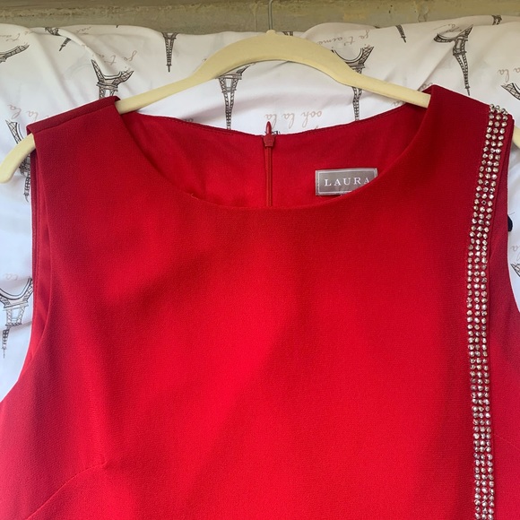 Sleeveless Dress with Embellished Wrap Hem Detail - Picture 3 of 10